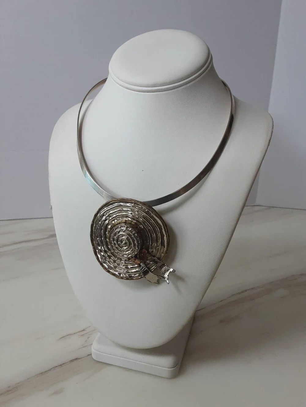 3-D Mixed Metal Large Floral Straw Hat Brooch | Pendant - Vtg Mexico